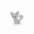18K White Gold Diamond Fox Pendant