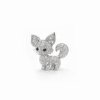 18K White Gold Diamond Fox Pendant