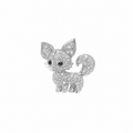 18K White Gold Diamond Fox Pendant