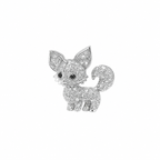 18K White Gold Diamond Fox Pendant