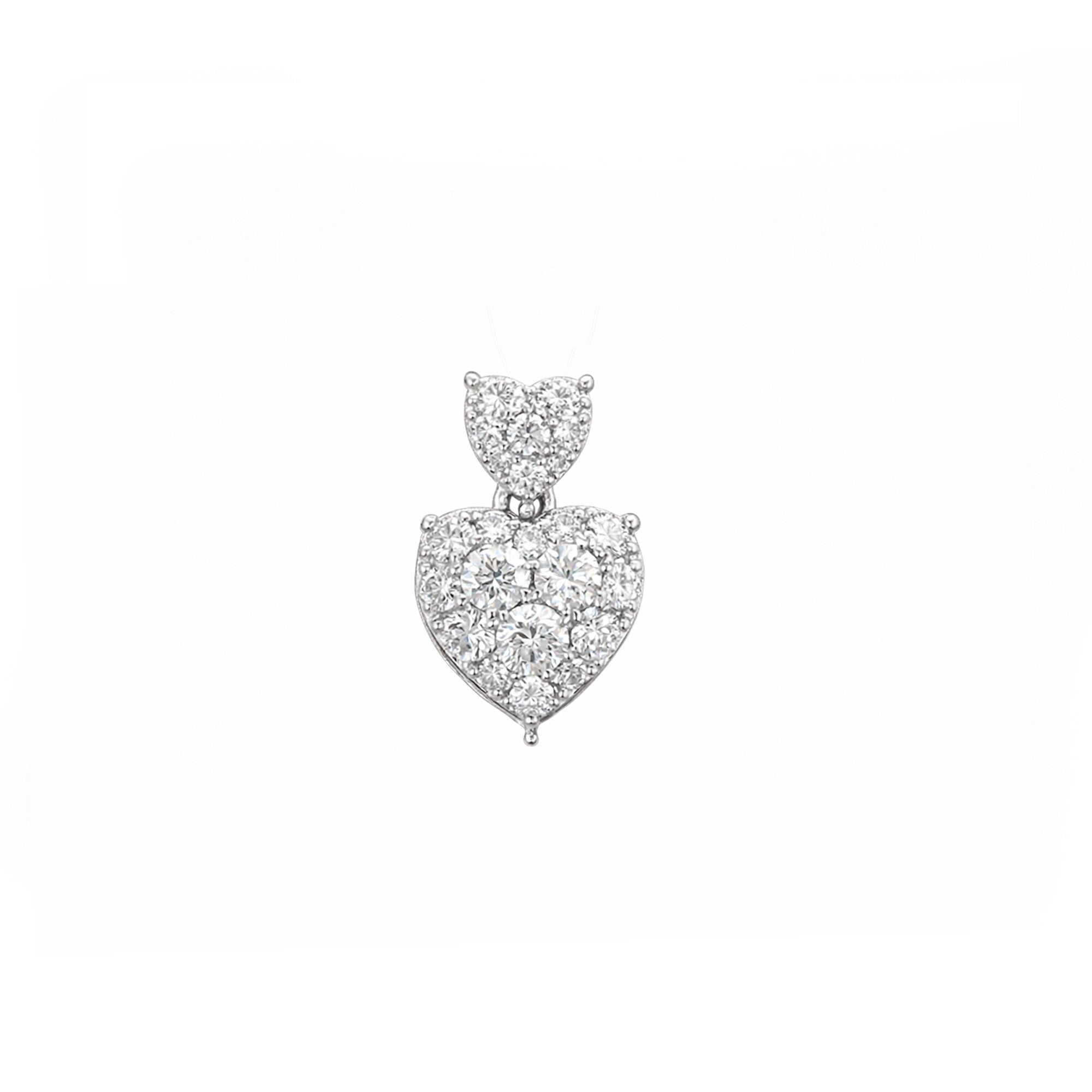 18K Pave Diamond Heart Pendant