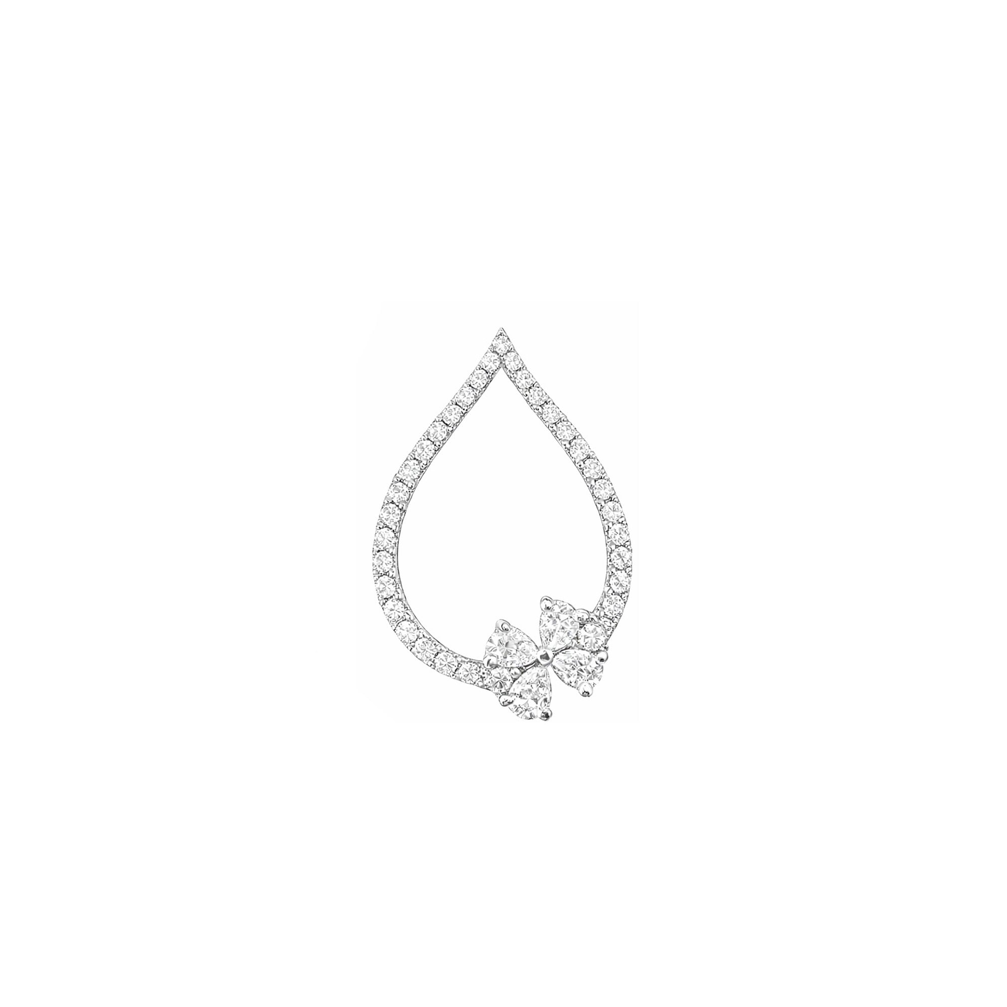 Teardrop Diamond Clover Diamond Pendant