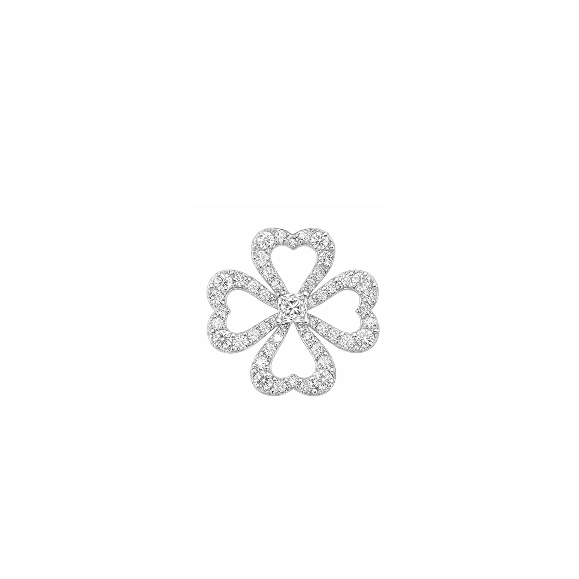 18K Pave Diamond Four Leaf Clover Pendant