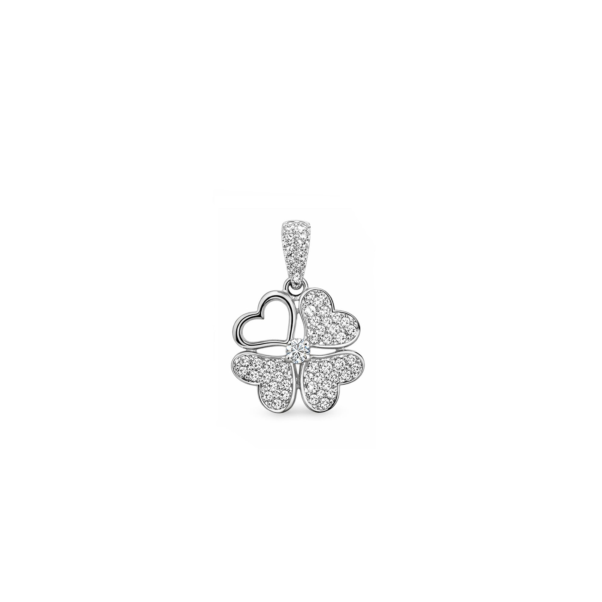 18K Diamond Four Leaf Clover Pendant