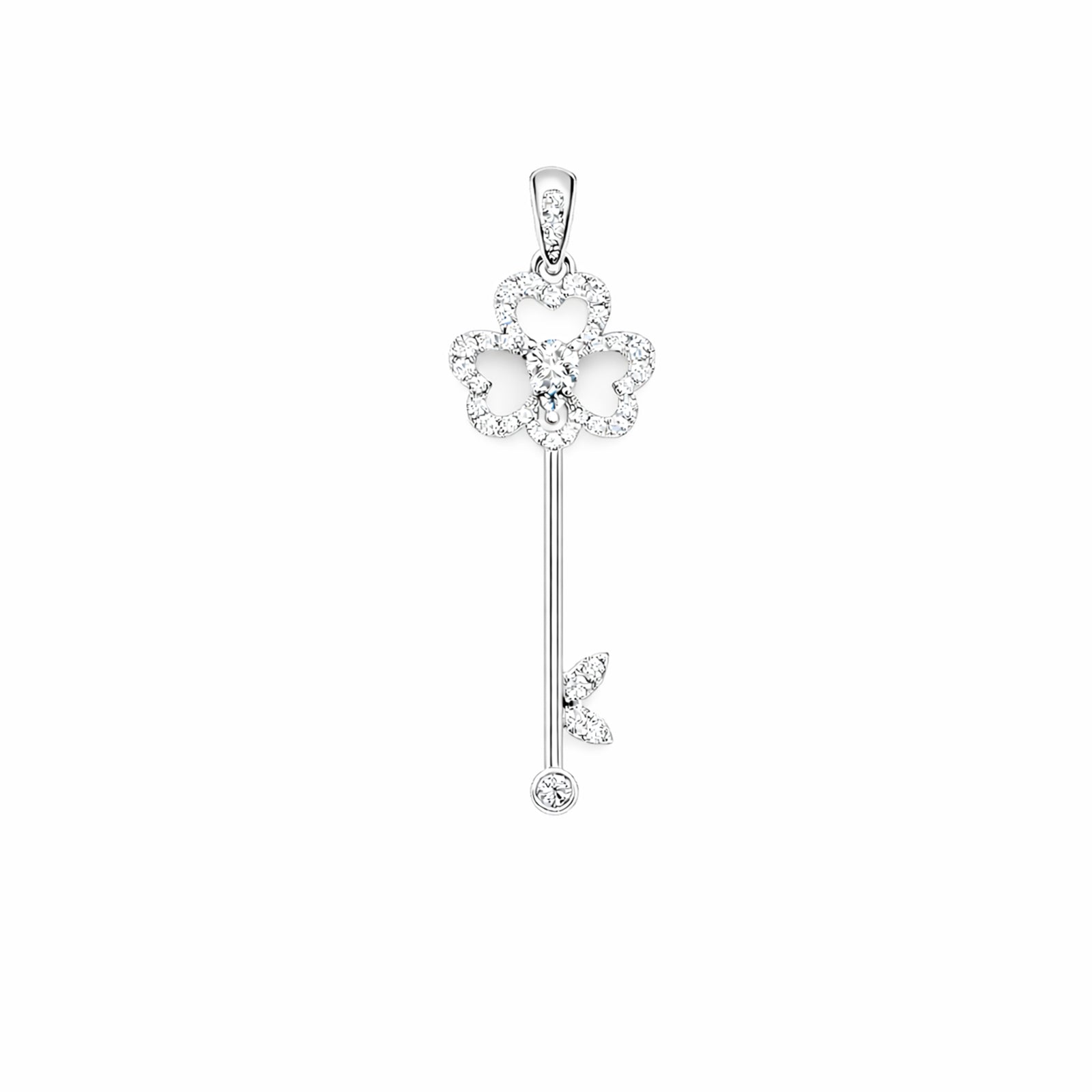 Sparkling Clover Key Diamond Pendant