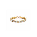 18K Gold Plated Scalloped Diamond Eternity Ring | Stackable Band for Women