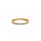 18K Gold Plated Scalloped Diamond Eternity Ring | Stackable Band for Women