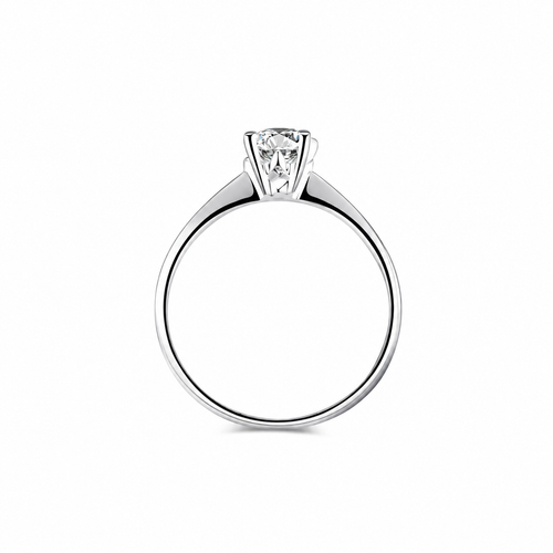18K Classic Round 0.50ct 4 Prong Solitaire Diamond Ring