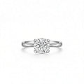 18K White Gold Round Cut Solitaire Engagement Ring| Classic 4-Prong Diamond Ring