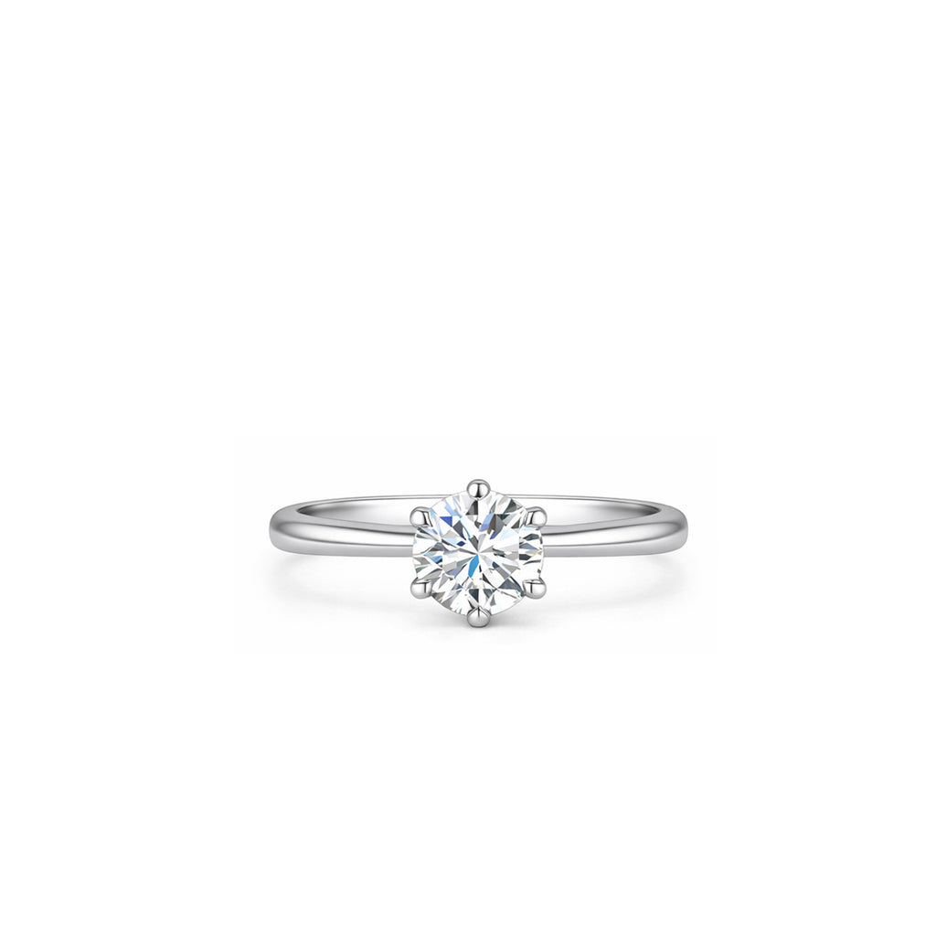 18K Classic Round 0.58ct 4 Prong Solitaire Diamond Ring