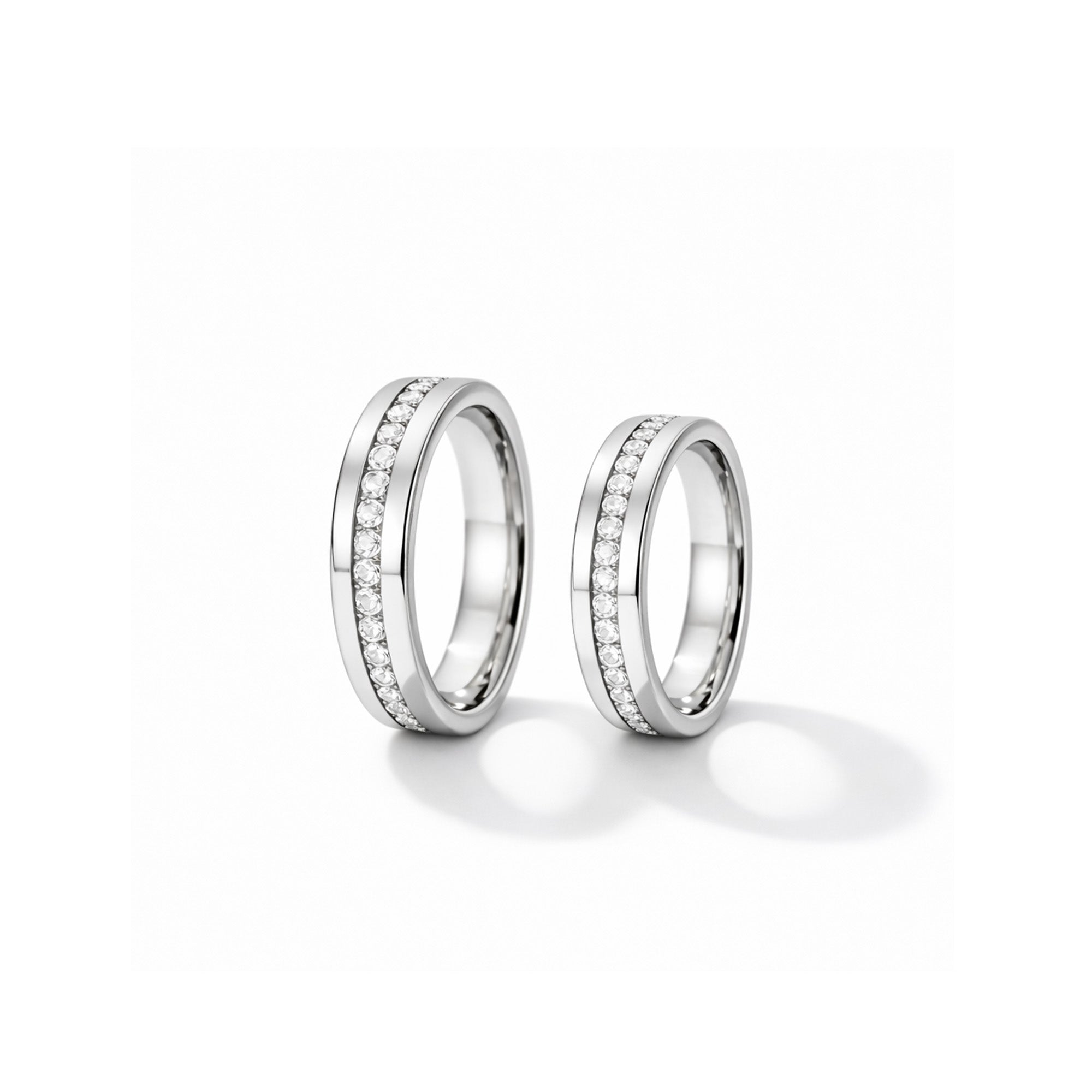 Matte Satin Finish with Asymmetrical Diamond Channel Set Ring (5mm)