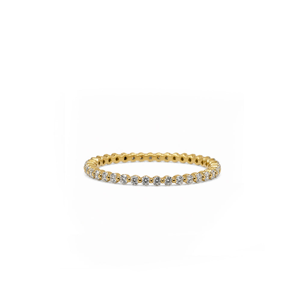 Minimalist Gold Stacking Ring | Sparkling  Eternity Band for Women