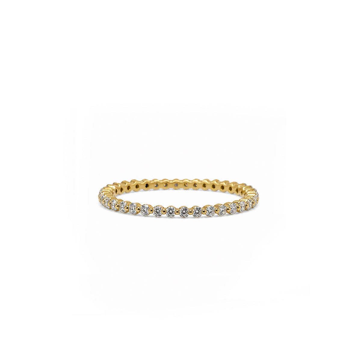 Minimalist Gold Stacking Ring | Sparkling  Eternity Band for Women