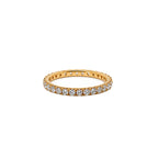Essential Gold Layering Band - Minimalist Pavé Stacking Ring