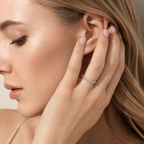 Essential Gold Layering Band - Minimalist Pavé Stacking Ring