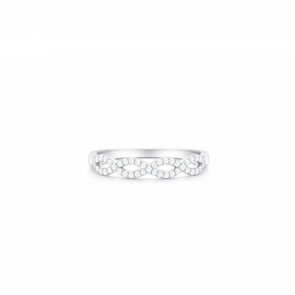 18K Pave Twist Diamond Ring