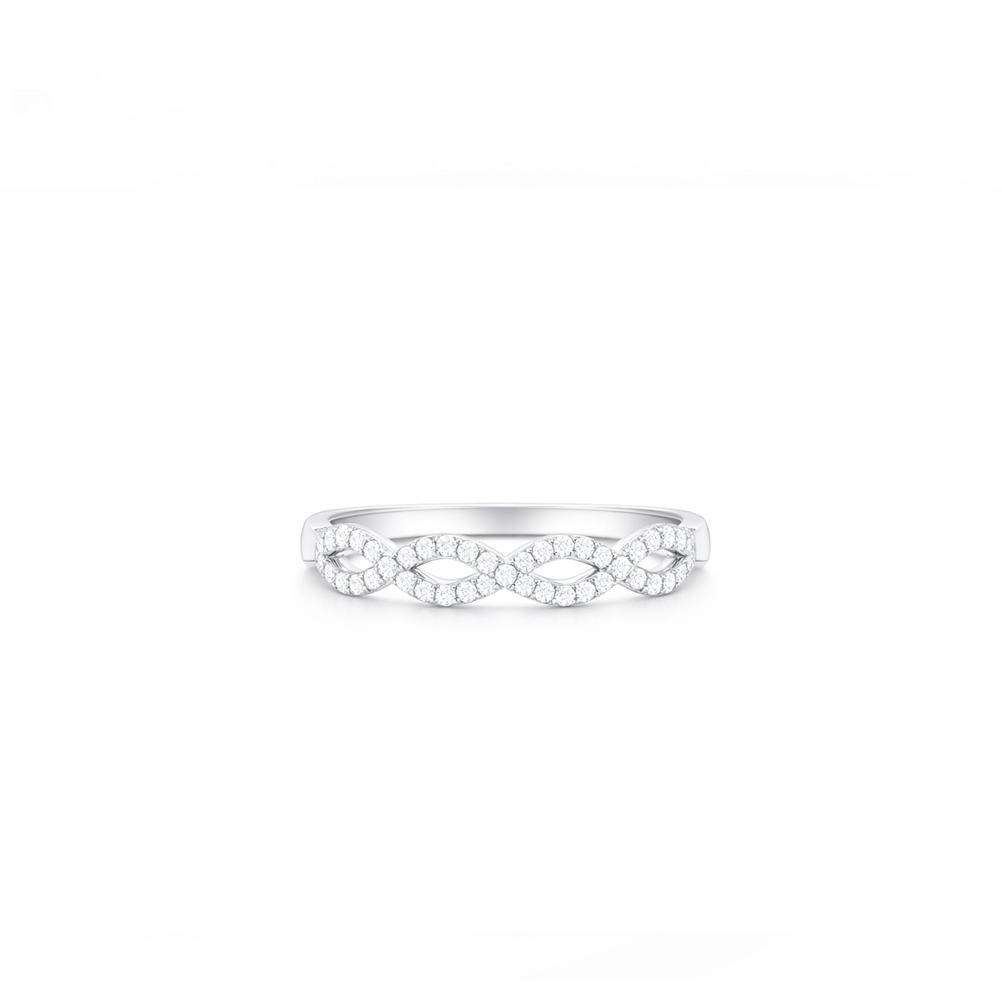 18K Pave Twist Diamond Ring