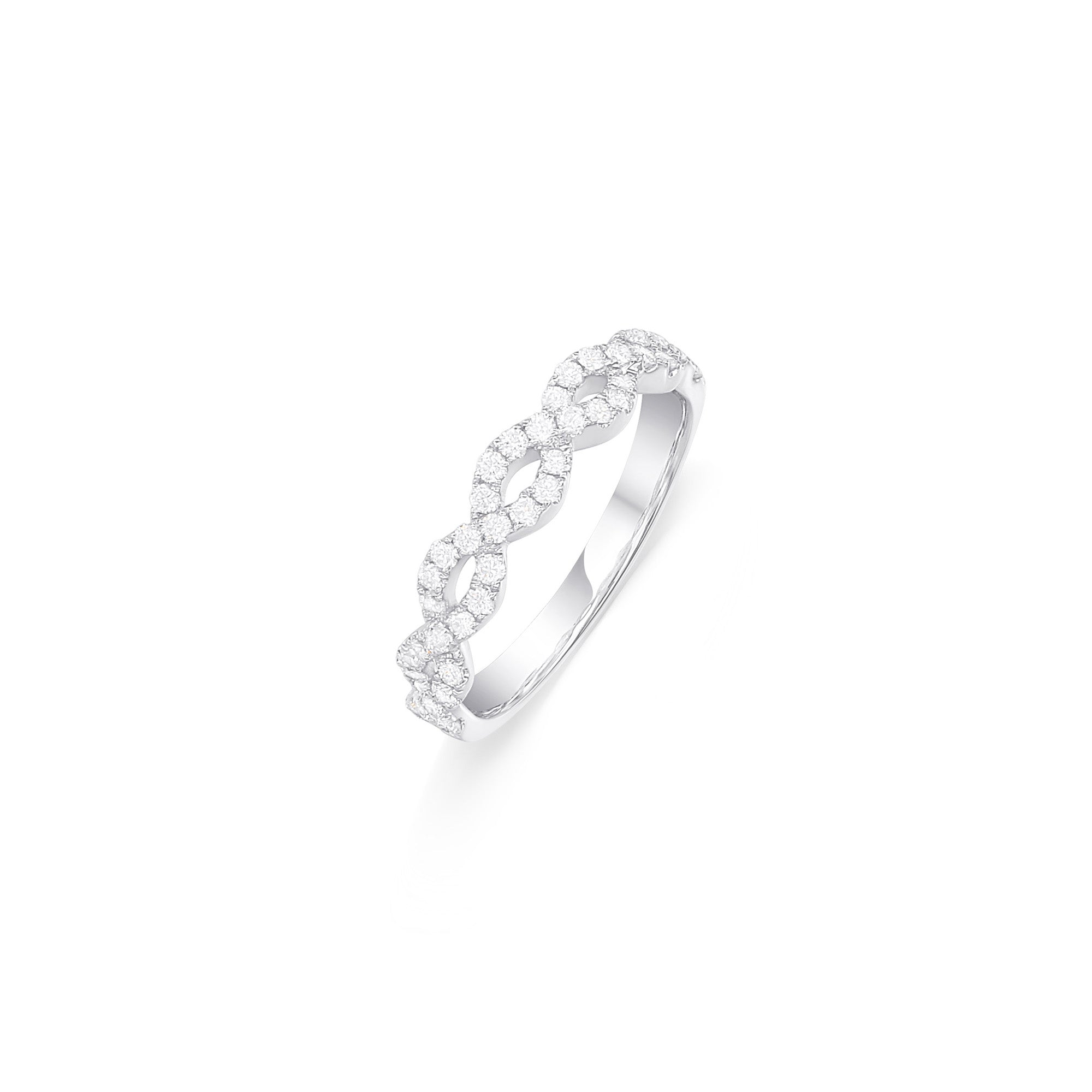 18K Pave Twist Diamond Ring