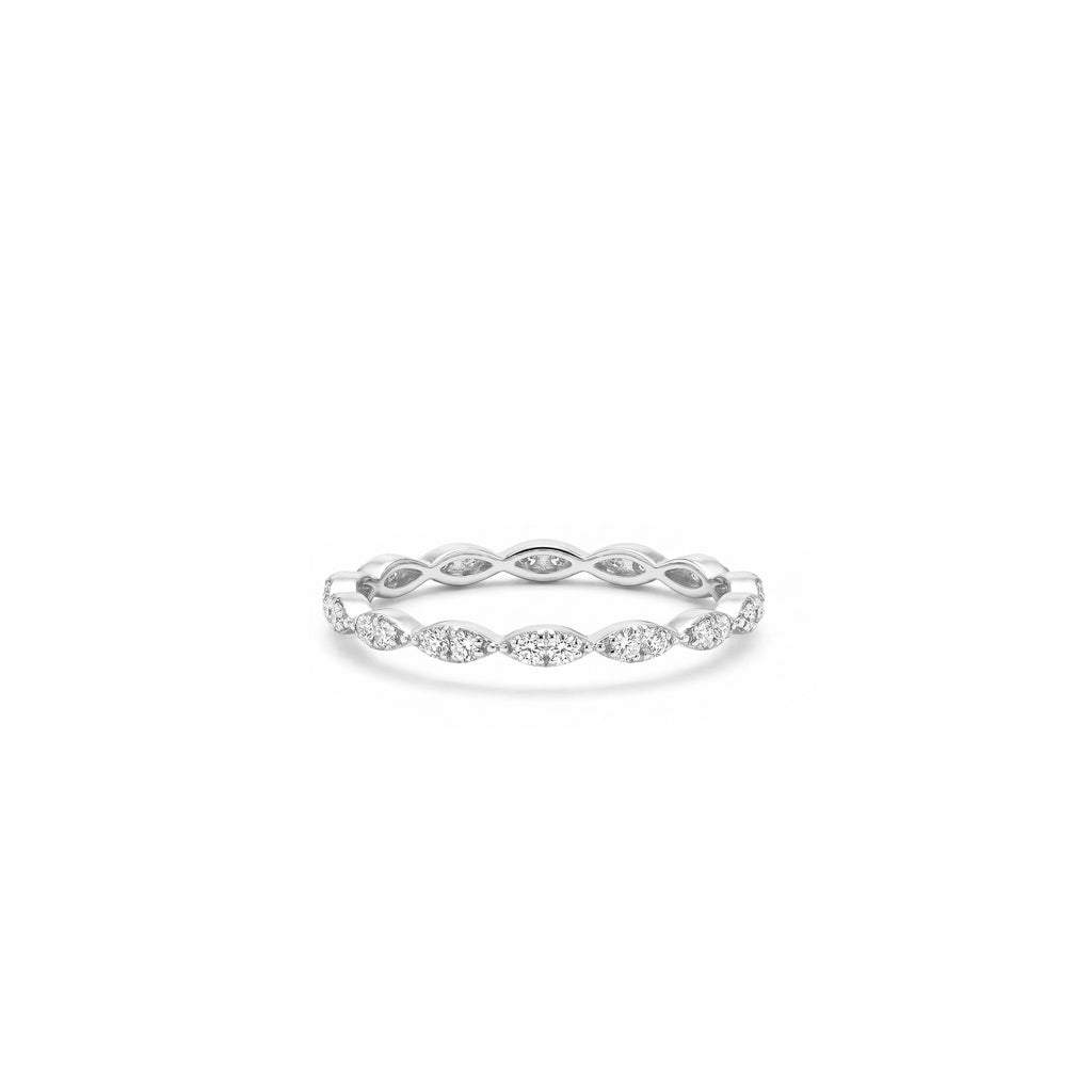 18K Vintage Marquise Eternity Diamond Ring