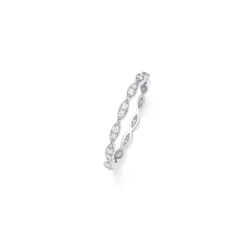 18K Vintage Marquise Eternity Diamond Ring