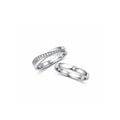 18K Crossover Wedding Bands ¨C Infinity Twist Crossover Wedding Ring Set with Pave and Bezel-Set Diamonds
