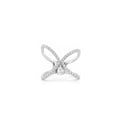 18K Pear Diamond Crossover X Diamond Ring