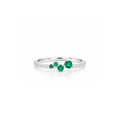18K Dainty Emerald Cluster Ring