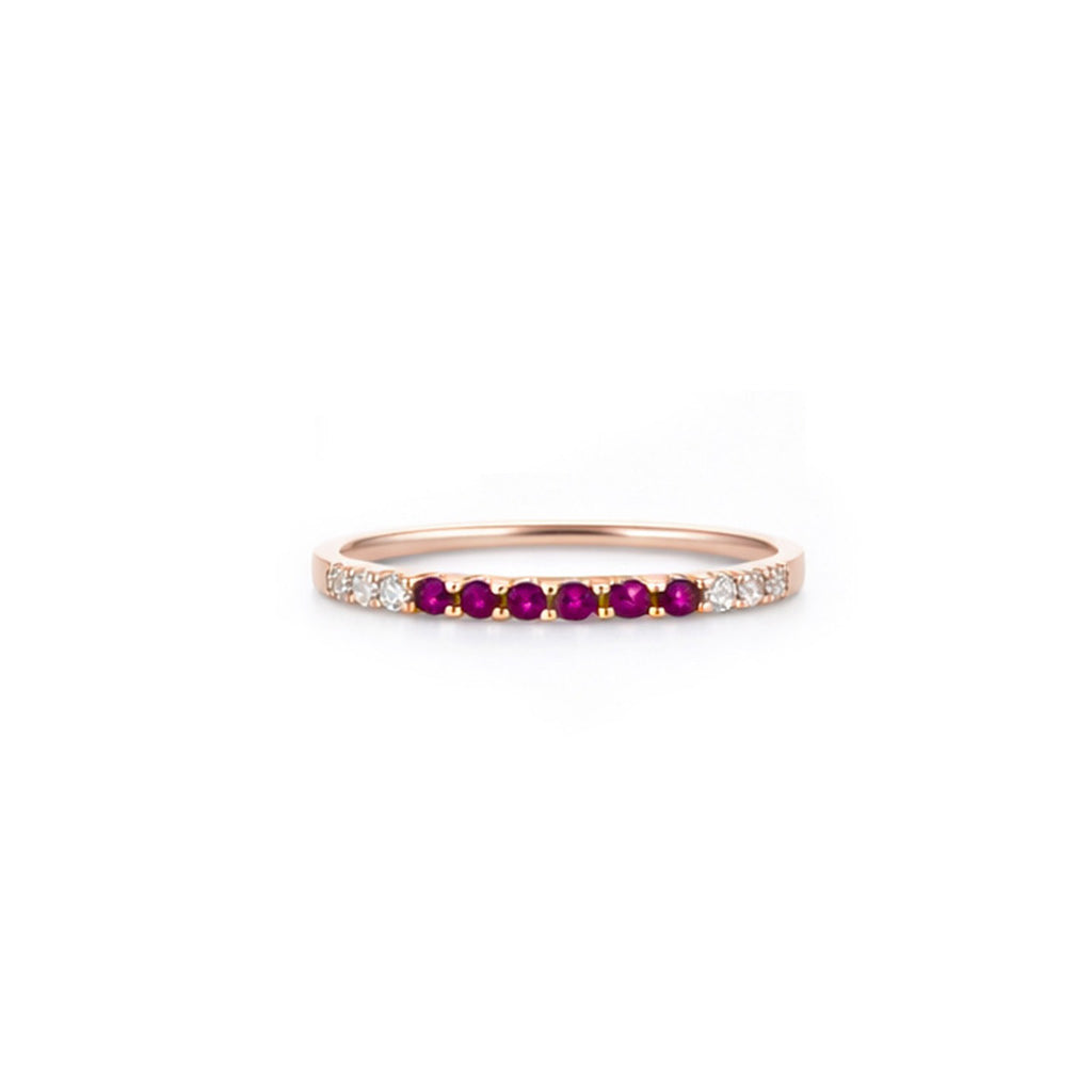 18K Rose Gold Ruby Stacking Ring
