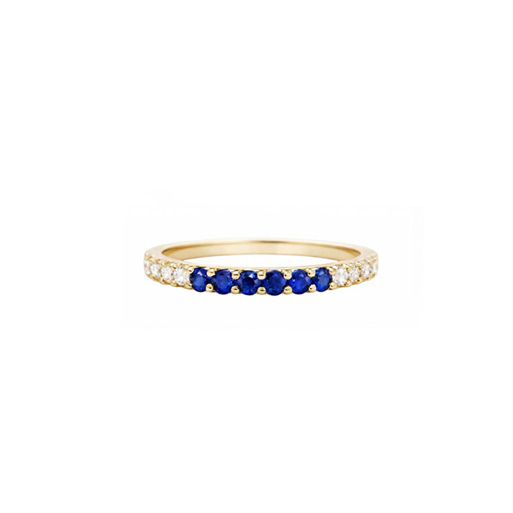 18k Blue Sapphire & Diamond Stack Ring