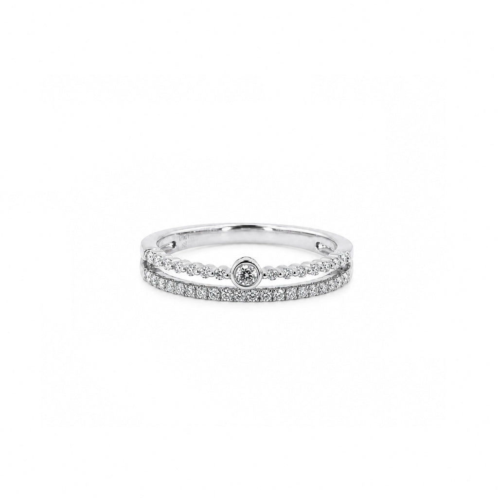 18K Double Band Eternity Ring
