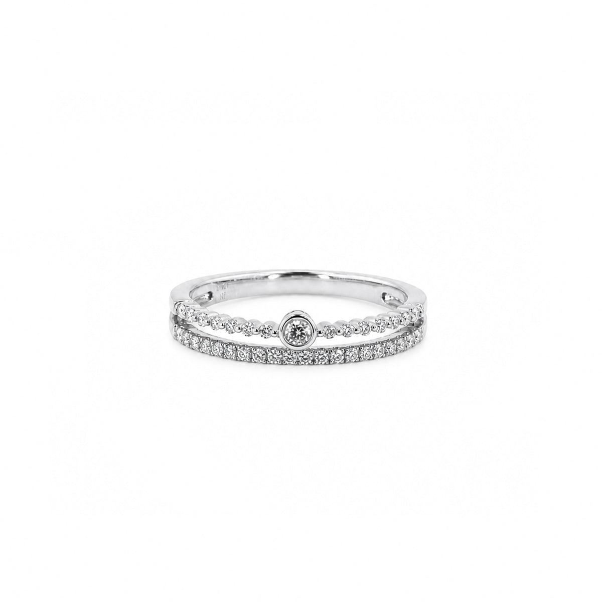 18K Double Band Eternity Ring
