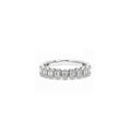 18K White Gold Diamond Cluster Anniversary Band | Emerald Cut & Round Halo Ring