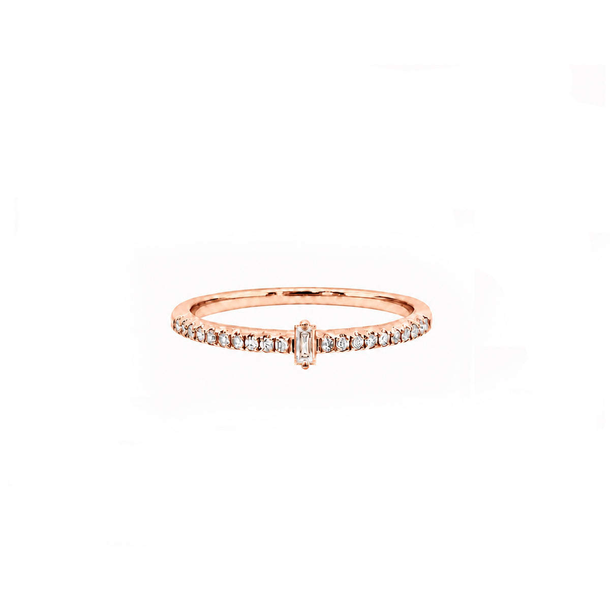 Dainty Baguette Ring in 18K Solid Gold | Minimalist Wedding Band