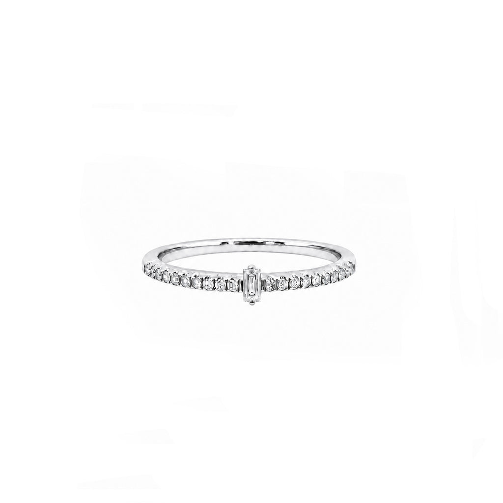 Dainty Baguette Ring in 18K Solid Gold | Minimalist Wedding Band