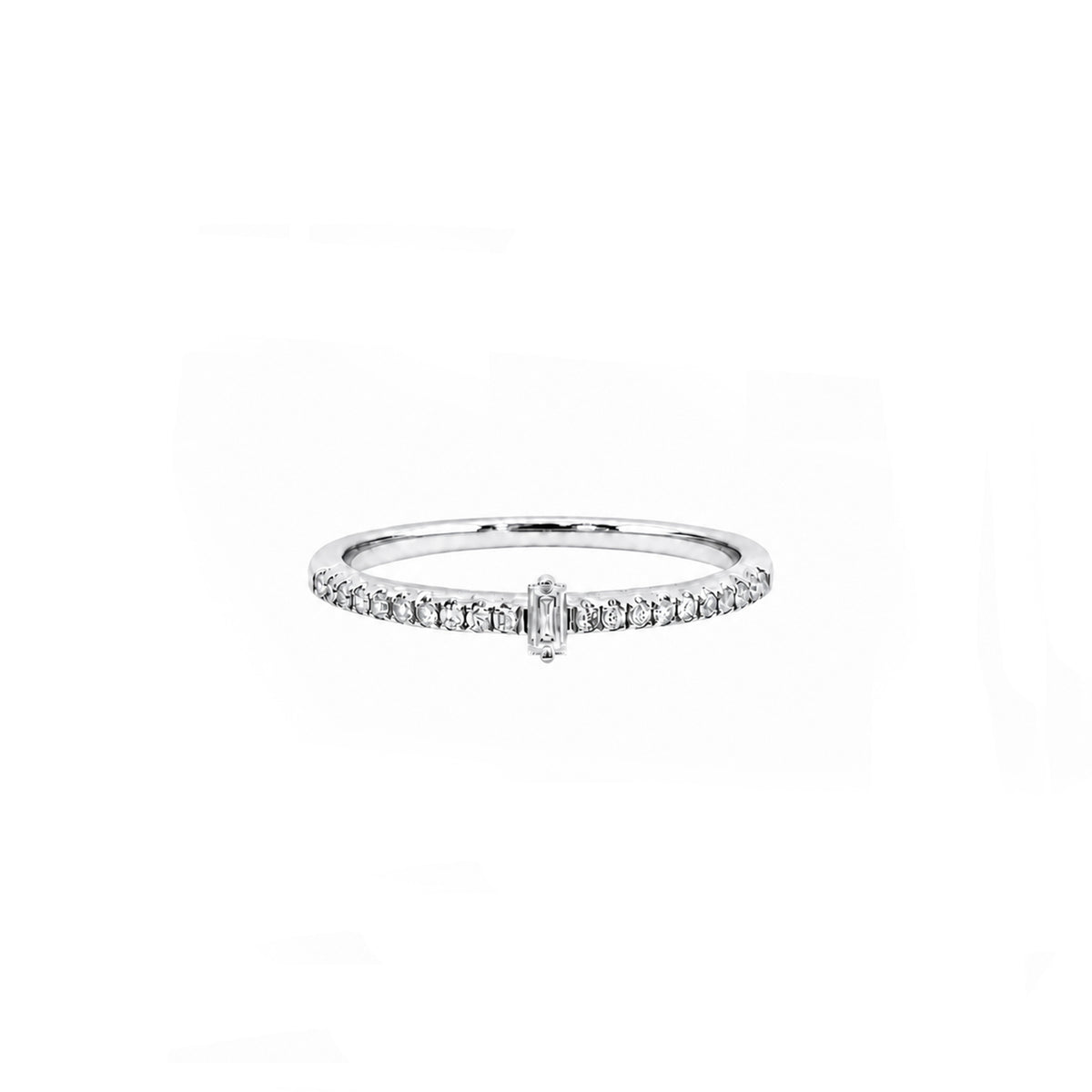 Dainty Baguette Ring in 18K Solid Gold | Minimalist Wedding Band