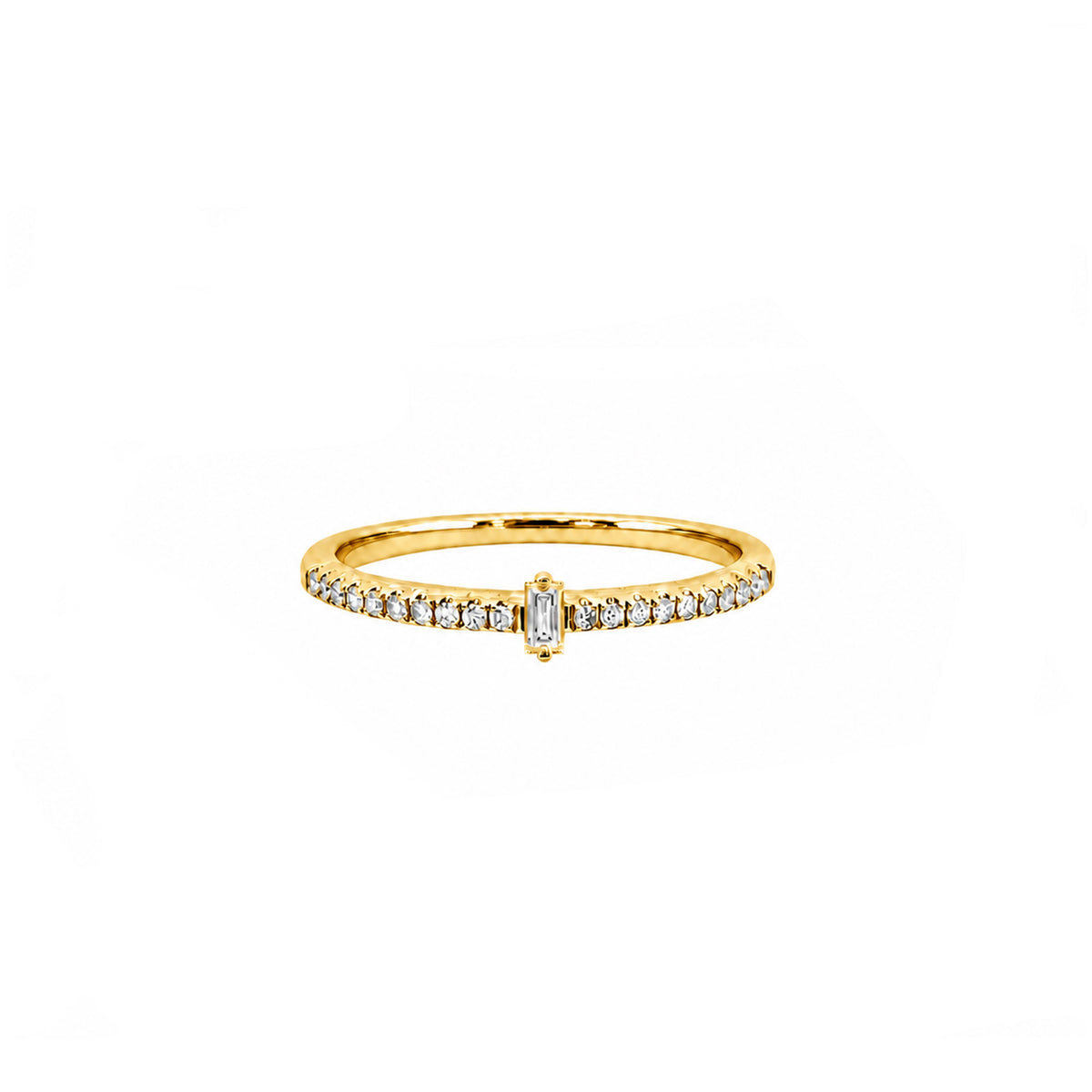 Dainty Baguette Ring in 18K Solid Gold | Minimalist Wedding Band
