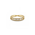18K Gold Double Layer Baguette Ring