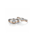 The "Harmonious Paths" Two-Tone Chevron Diamond Wedding Set