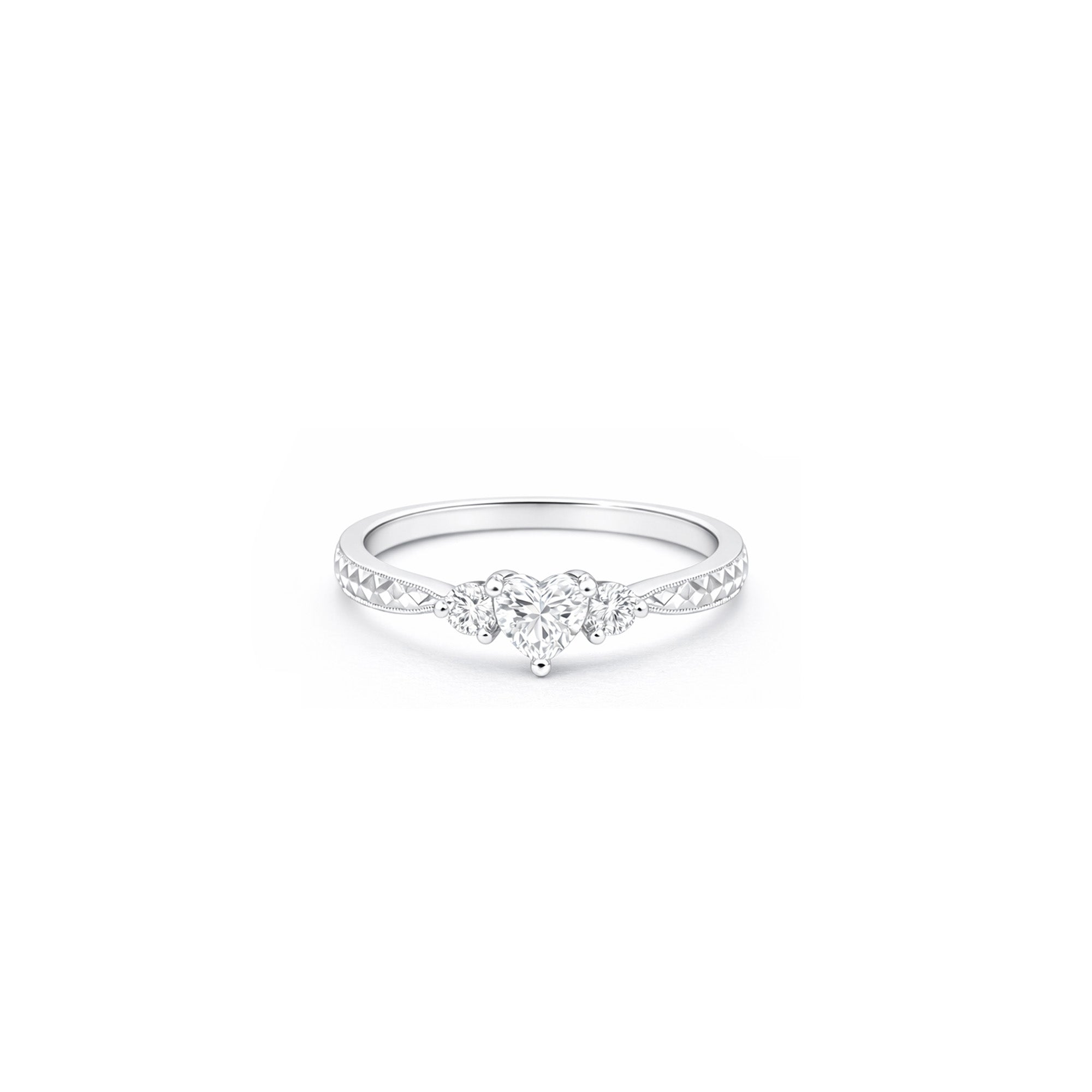 18K Heart Shape Diamond Ring