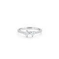 18K Heart and Princess Cut Two Stone Diamond Ring