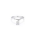 18K Curved Pave Solitaire Diamond Ring