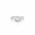 18K Halo Marquise Twisted Split Shank Diamond Ring