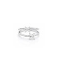 18k Double Band Flower Diamond Ring