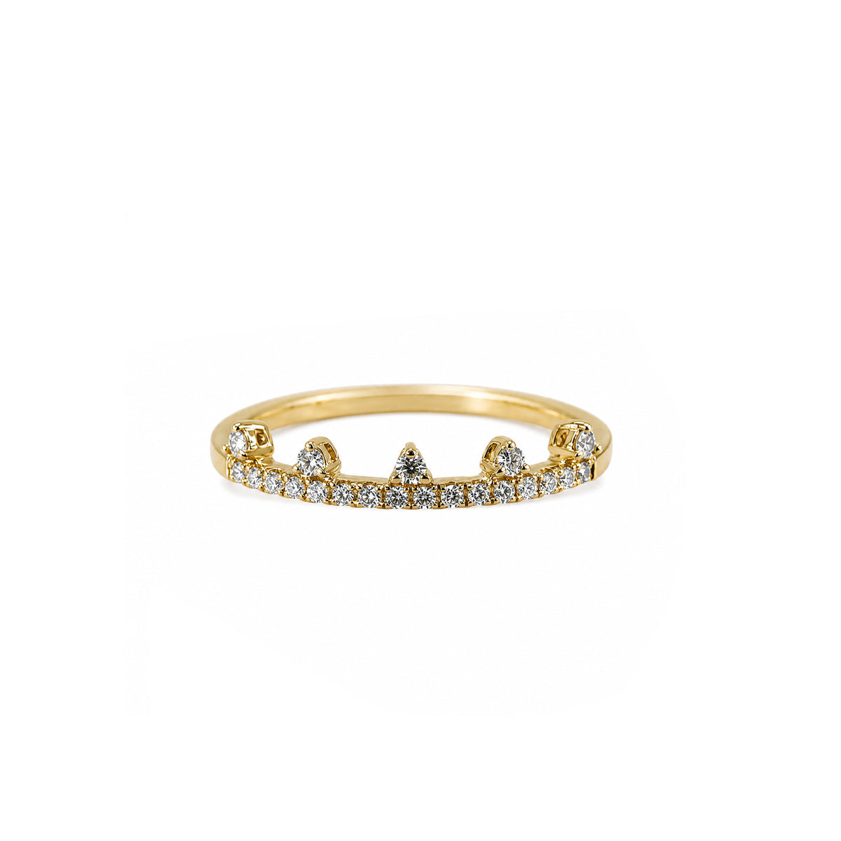 18K Dainty Gold Tiara Crown Ring