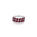 18K Pear-Cut Ruby & Diamond Cluster Ring