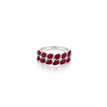 18K Pear-Cut Ruby & Diamond Cluster Ring
