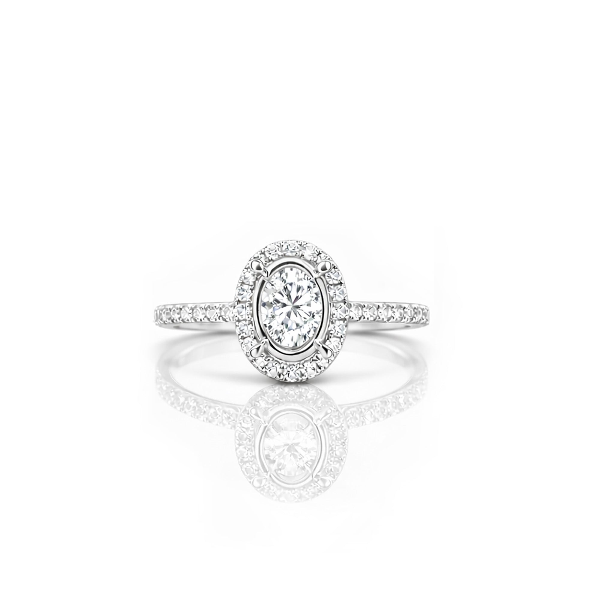 18K Halo Engagement Diamond Ring Setting (For 1ct to 1.25ct)