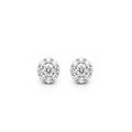 18K Classic Round Halo Diamond Stud Earrings
