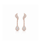18K Feather Wing Pear Cut Diamond Dangle Earrings