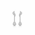 18K Feather Wing Pear Cut Diamond Dangle Earrings
